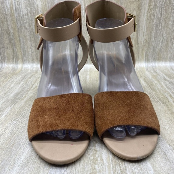 Karl Lagerfeld Amelie Brown Suede Leather Platform Wedge Open Toe Sandals US 9 - Picture 4 of 12